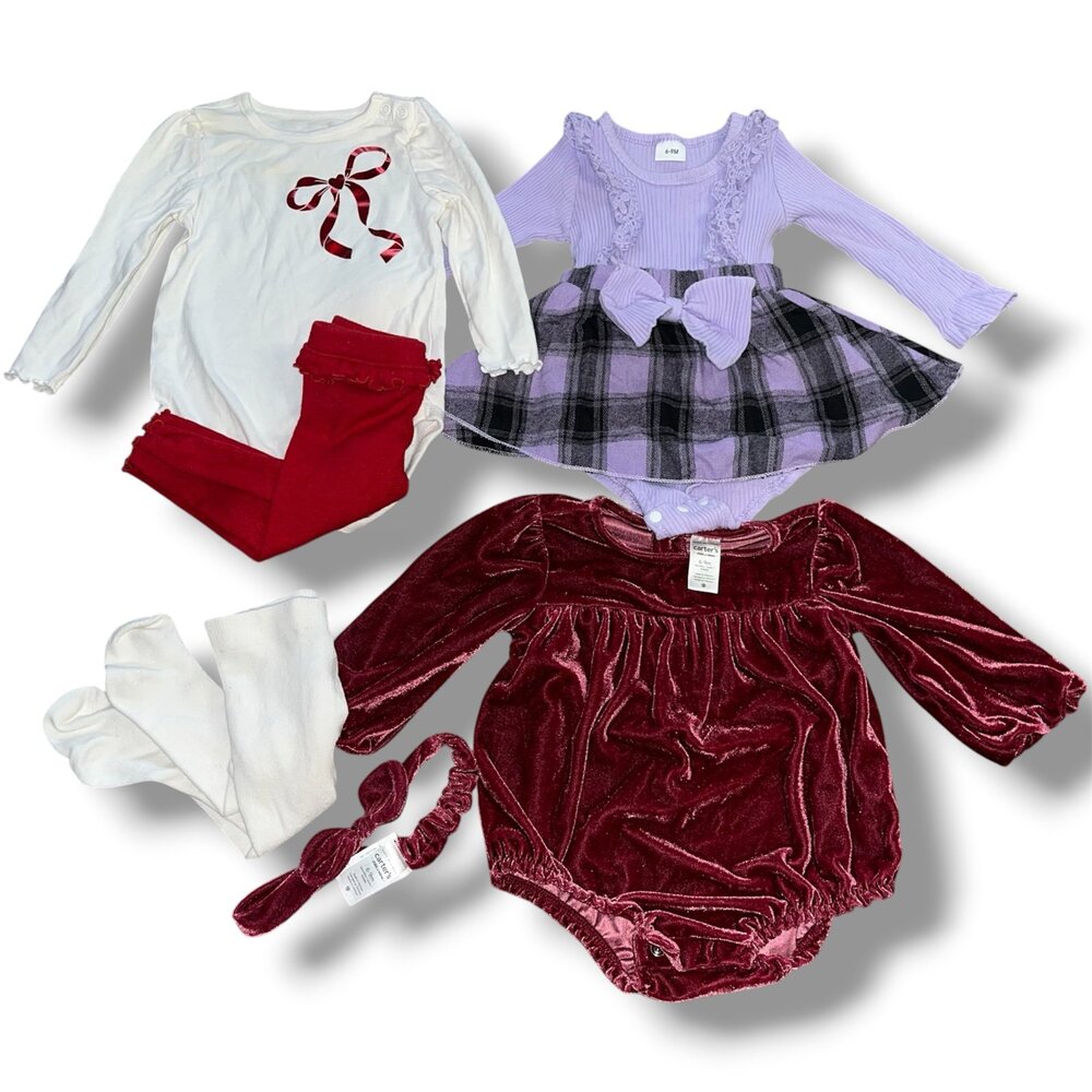 Baby Girl Winter Holiday Clothes Lot 6-9M